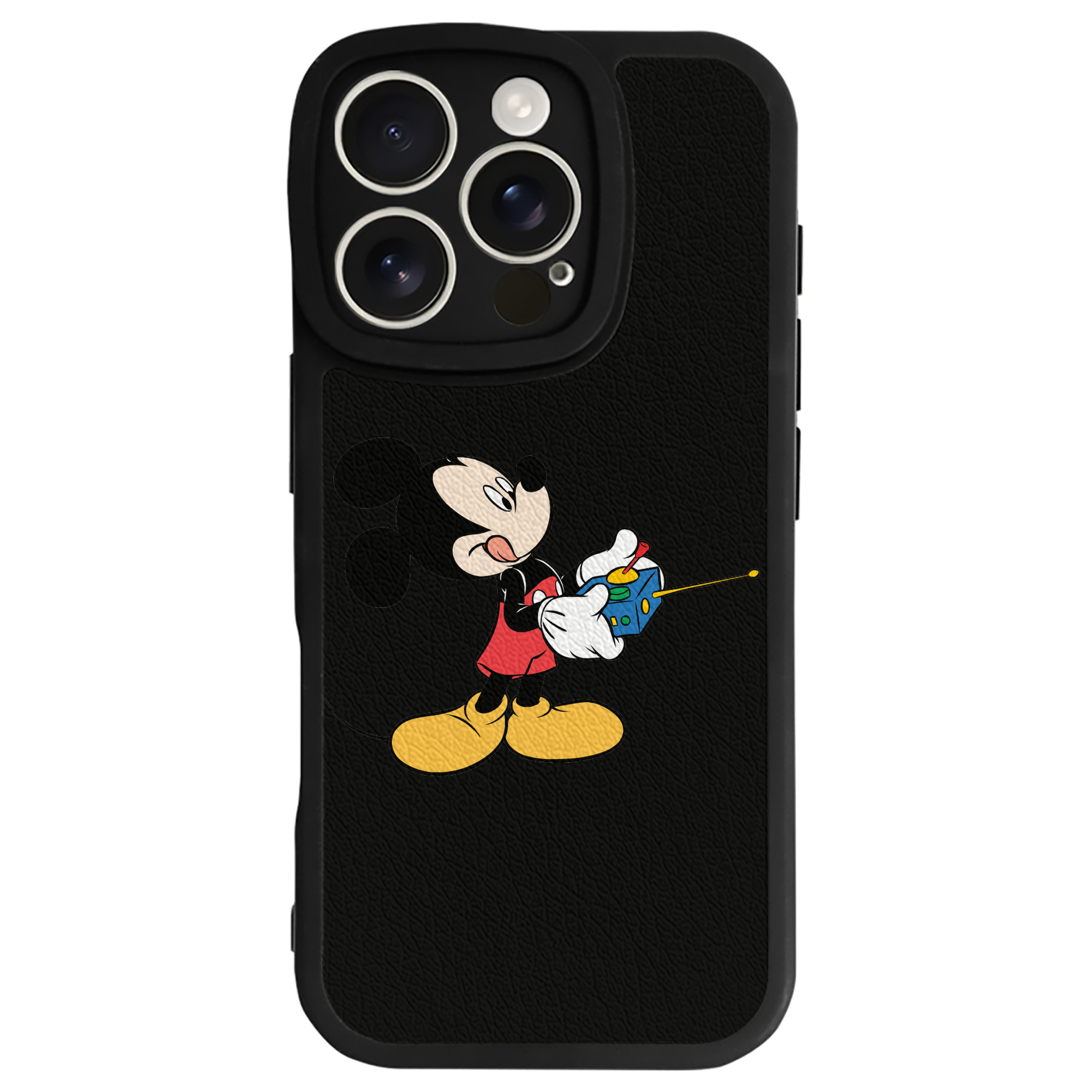 （画像用） ミッキーマウス Mickey Mouse 【iPhone 16シリーズ対応】シリコンスマホケース（レザー調） 材質：シリコン